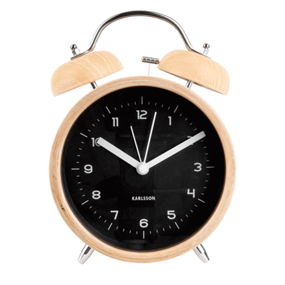 Present Time Wooden Alarm Clock Class Bell XL
